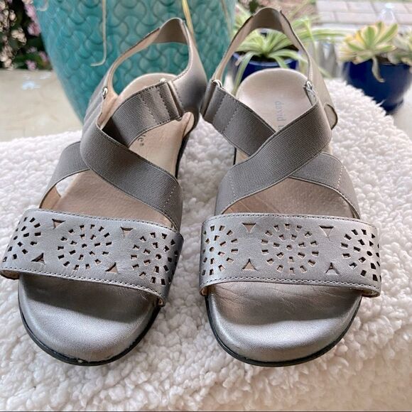 David Tate Leather Open Toe Casual Slingback - Picture 3 of 14